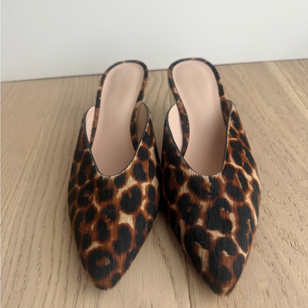 Loeffler Randall Leopard Print Women's Mules - Picture 2 of 6